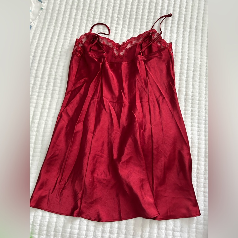 Victoria's Secret Red Lace Trim Chemise